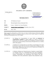 MEMORANDUM - Atlanta City Council - City of Atlanta