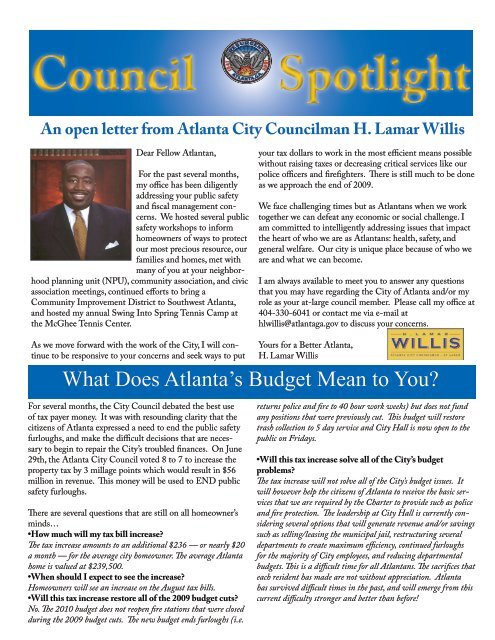 Councilman H. Lamar Willis - Atlanta City Council - City of Atlanta