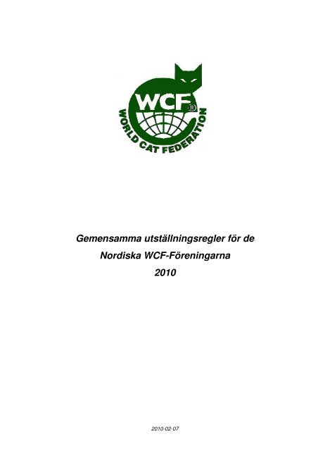Gemensamma utställningsregler för de Nordiska WCF-Föreningarna ...
