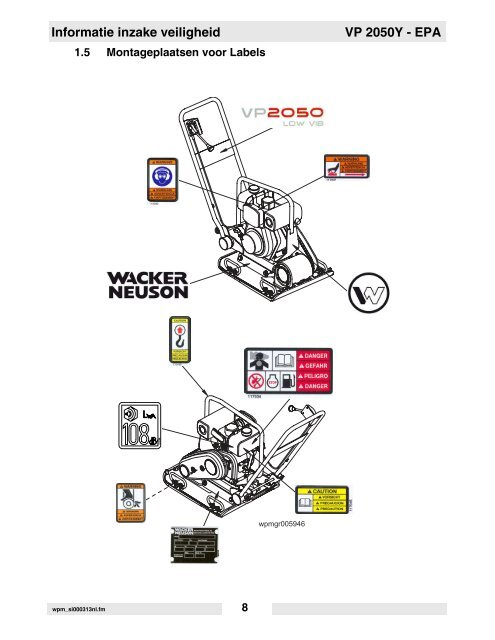 VP 2050Y - EPA Onderhoud - Wacker Neuson