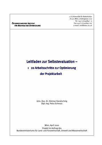 Kanatschnig Schmutz 2000 leitfaden selbstevaluation.pdf - ÖIN