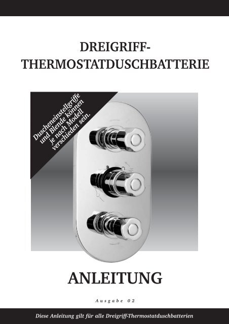 dreigriff- thermostatduschbatterie anleitung - Hudson Reed