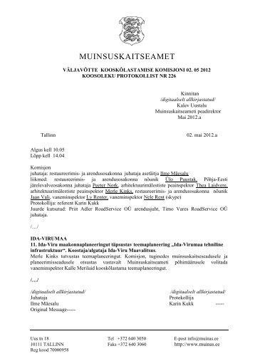 131 Muinsuskaitse kooskõlastus.pdf - Ida-Viru Maavalitsus