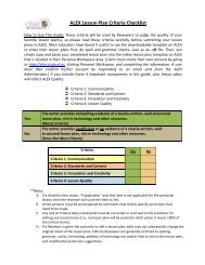 ALEX Lesson Plan Criteria Checklist