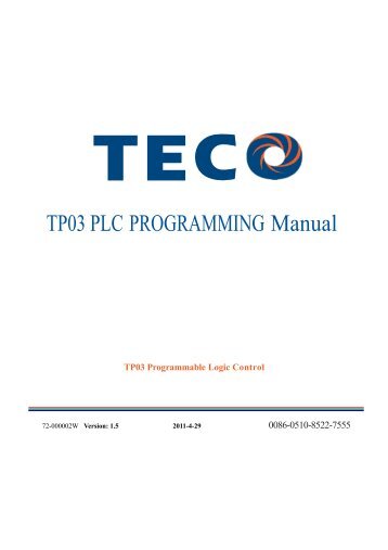 TP03 PLC PROGRAMMING Manual