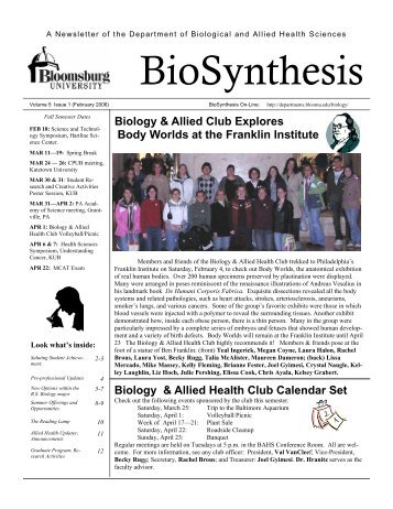 BioSynthesis - Home - Bloomsburg University