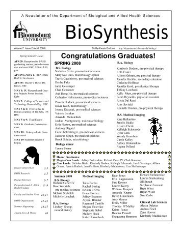 BioSynthesis - Home - Bloomsburg University