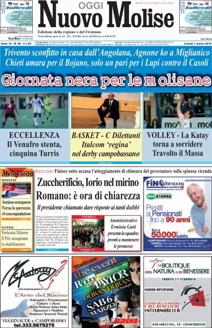 Giornata Nera Per Le Molisane Sito In Costruzione