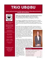 TRiO UB@BU Newsletter - Home - Bloomsburg University