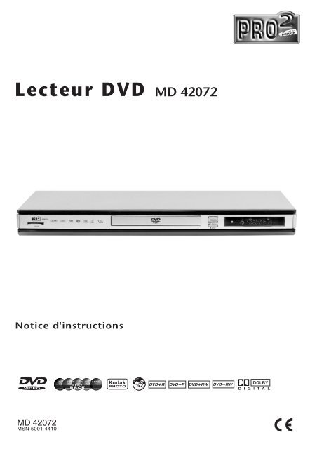 Lecteur DVD MD 42072 - medion