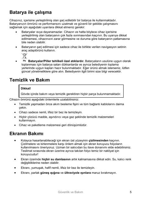 Bu Kullanma Talimatı İçin Uyarılar - medion