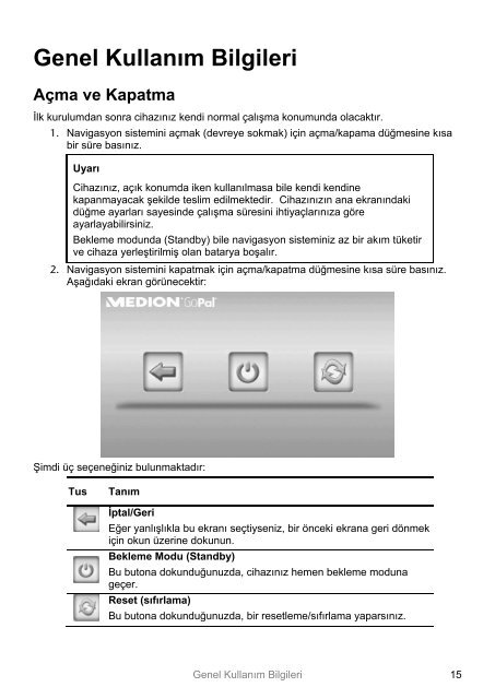 Bu Kullanma Talimatı İçin Uyarılar - medion