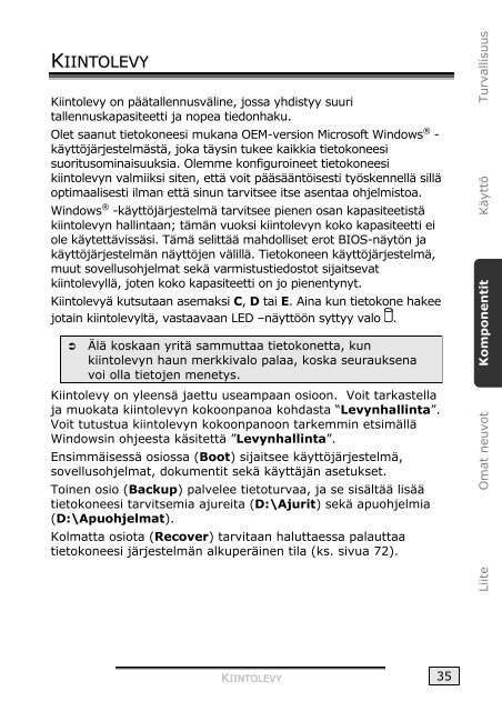 Pidä tämä käyttöohje aina saatavilla oman tietokoneesi ... - medion