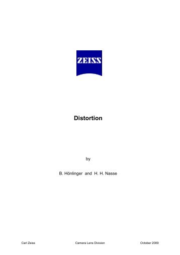 Distortion by B. Hönlinger and H. H. Nasse - Carl Zeiss, Inc.