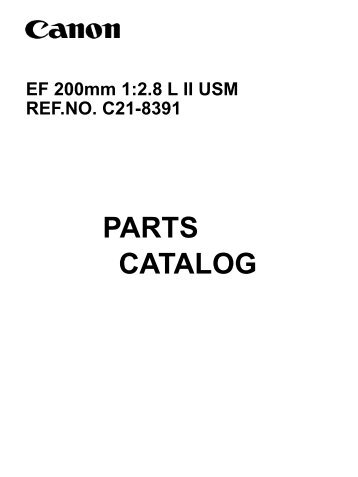 Canon EF 200mm 1:2.8 L II USM Parts Catalog