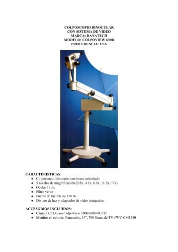 COLPOSCOPIO BINOCULAR COLPOVIEW 6000i - medicomercio