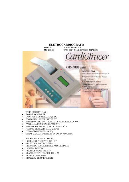modelovms3001pluscardiotracer - medicomercio