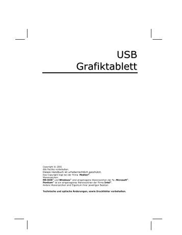 USB Grafiktablett - G A R A N T I E B E D I N G U N G E N - medion