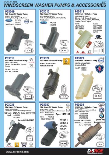 Windscreen Washer Pumps W - D&S ROE LTD