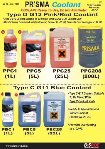 Prisma Coolant W - D&S ROE LTD