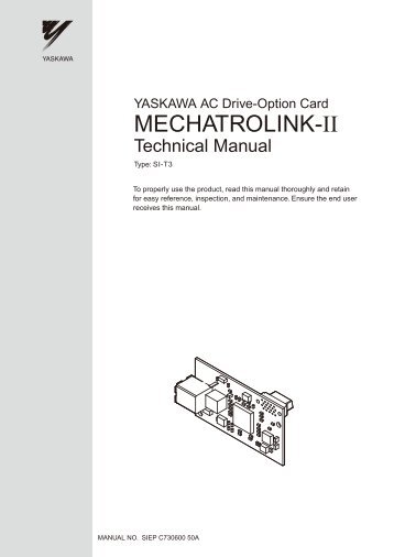 YASKAWA AC Drive-Option Card MECHATROLINK-II Technical ...