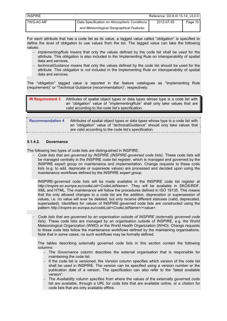 Data Specification on Atmospheric Conditions and ... - Inspire - Europa