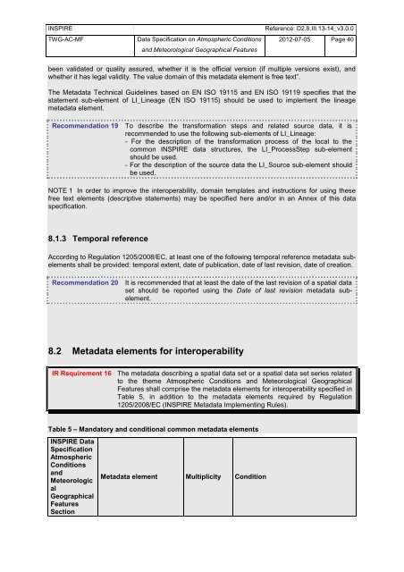 Data Specification on Atmospheric Conditions and ... - Inspire - Europa