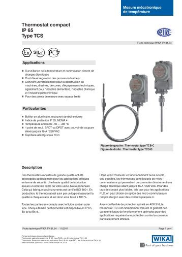 Thermostat compact IP 65 Type TCS