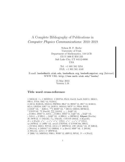 Computer Physics Communications - Index of files in - University of ...
