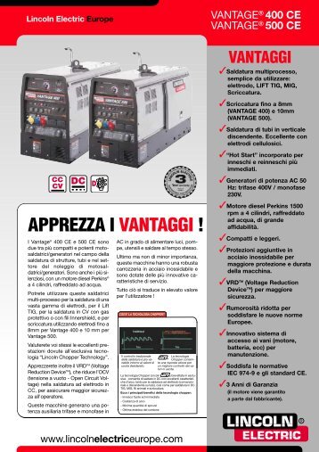 APPREZZA I VANTAGGI ! - Lincoln Electric