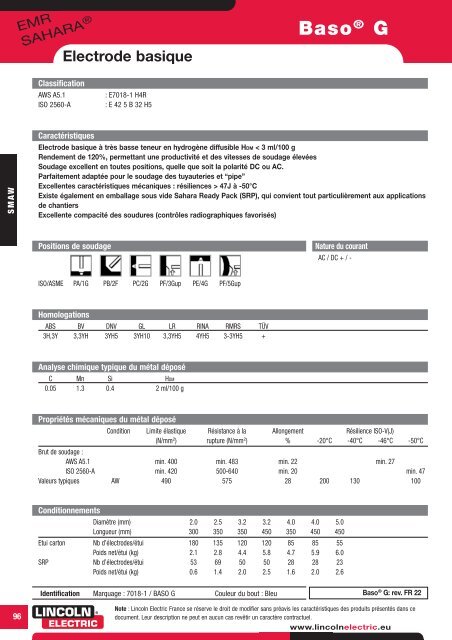 Baso® G - Lincoln Electric