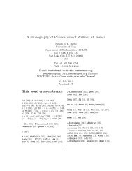 A Bibliography of Publications of William M. Kahan - University of Utah