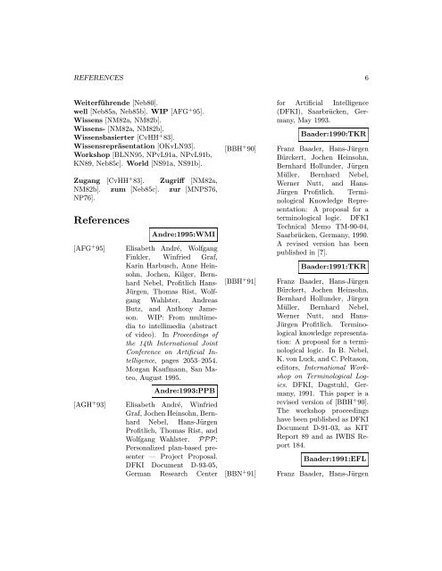 A Bibliography of Publications of Bernhard Nebel