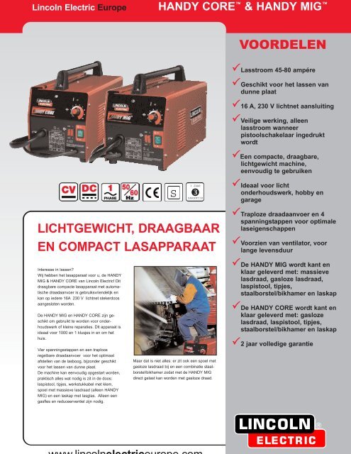 VOORDELEN LICHTGEWICHT, DRAAGBAAR EN ... - Lincoln Electric