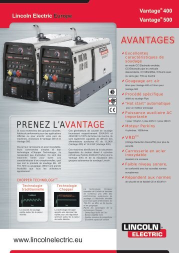 avantages PReneZ L'avantage - Lincoln Electric