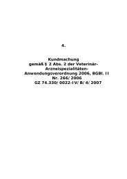 4. Kundmachung gemäß § 2 Abs. 2 der Veterinär- Arzneispezialitäten