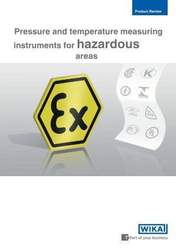 Pressure and temperature measuring instruments for hazardous areas