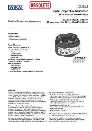 Digital Temperature Transmitter - WIKA Alexander Wiegand SE ...