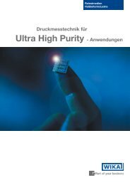 Ultra High Purity - Anwendungen - WIKA Argentina SA