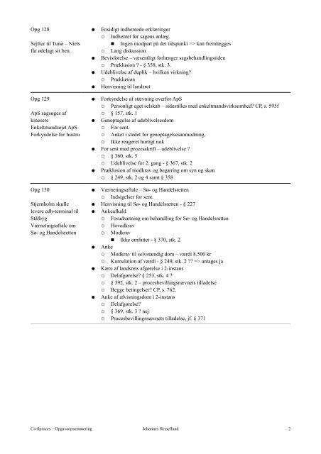 Civilproces – opgave opsummering - JuraWiki