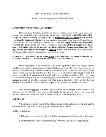 Honors Thesis Guidelines (PDF) - Thayer School of Engineering ...