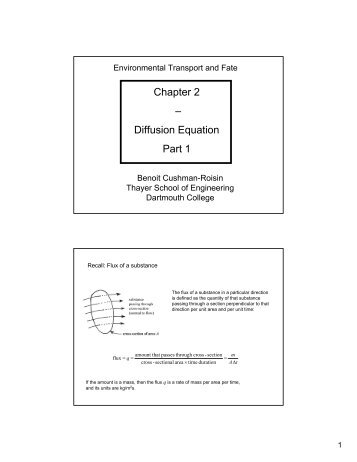 Diffusion Equation - Thayer School of Engineering - Dartmouth ...