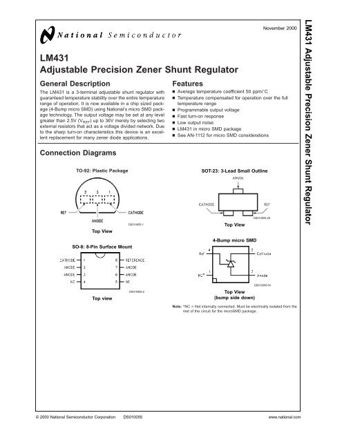 LM431 Adjustable Precision Zener Shunt Regulator