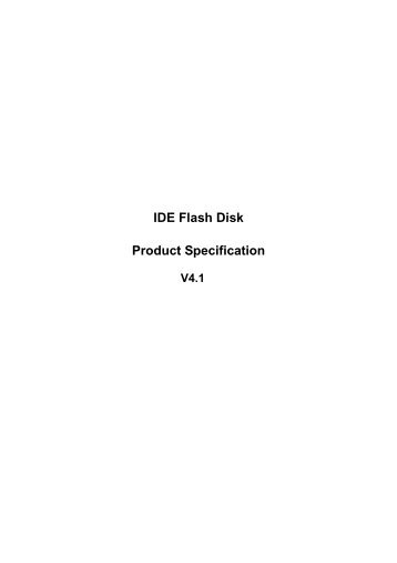 IDE Flash Disk Product Specification - Comix.com.tw