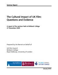 The Cultural Impact of UK Film: Questions and Evidence
