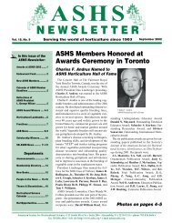 ashs newsletter - American Society for Horticultural Science
