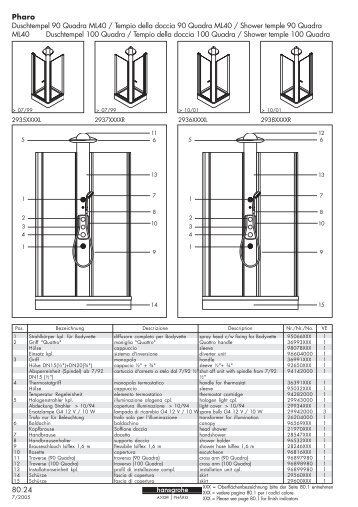 80.24 Pharo Duschtempel 90 Quadra ML40 / Tempio ... - Hansgrohe