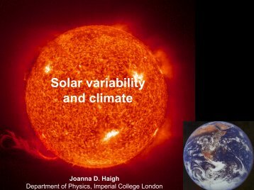 Solar variability and climate - ESA Space Weather Web Server