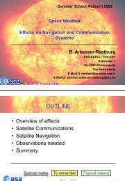 Effects on Satellite Communications and Navigation - ESA Space ...