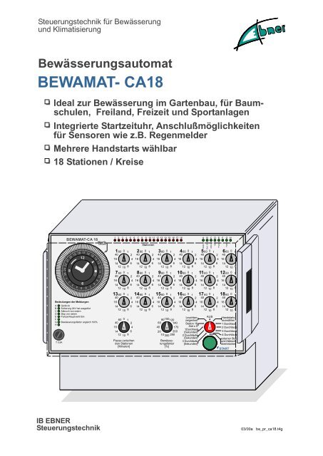 Bewässerungsautomat BEWAMAT- CA18 - ANDO Technik Gmbh